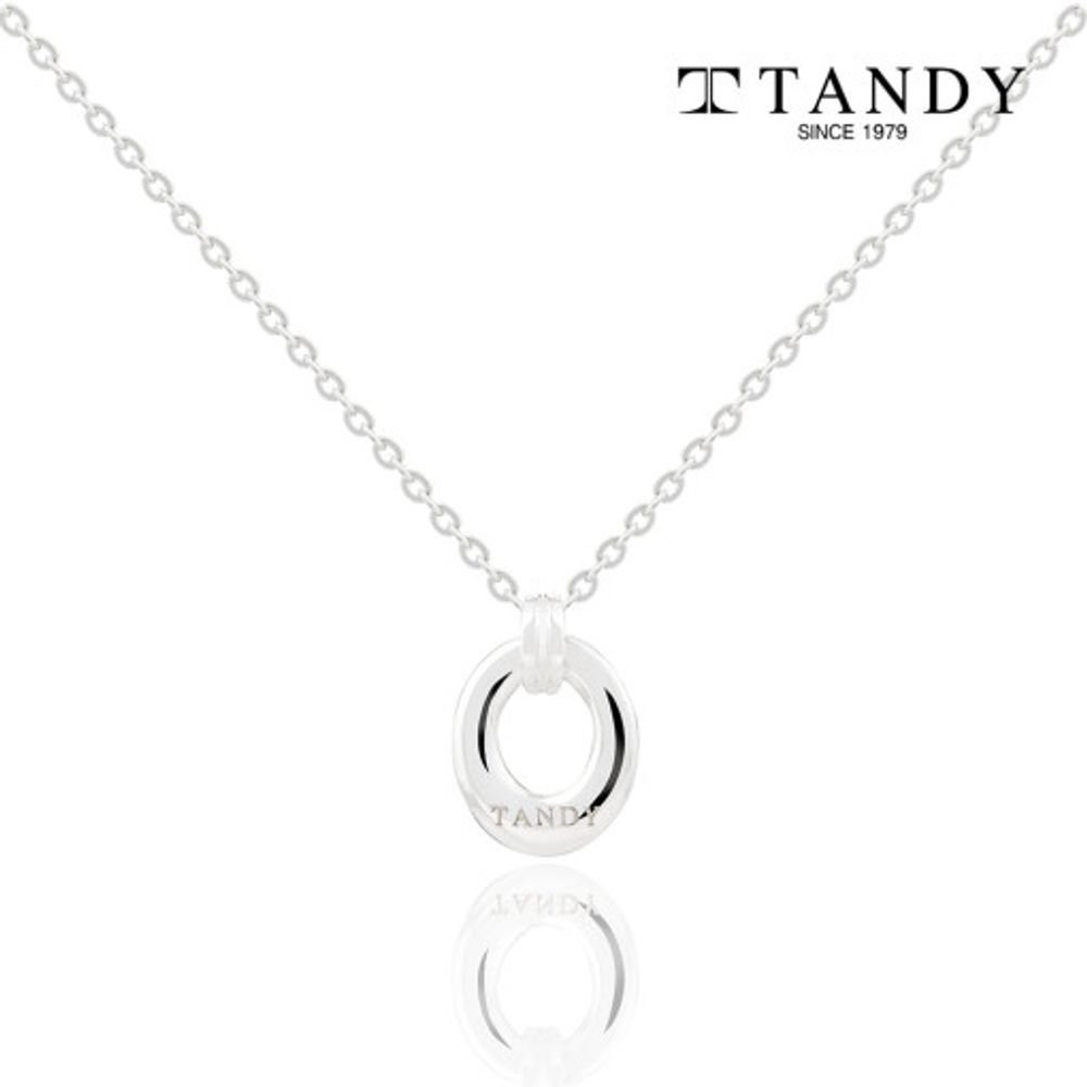 [TANDY] Silver 925 Interlocking Dual Pendant Necklace TDN604 - 92.5% Pure Non-Plated Silver, Elegant Design with Engraved TANDY Logo for Timeless Style - Made in Korea